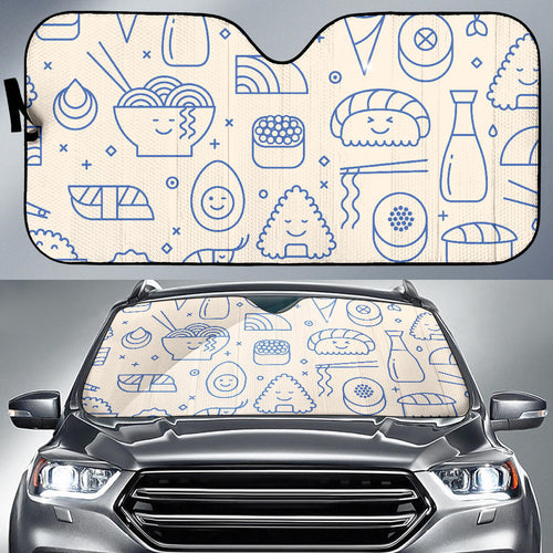 Cute Sushi Icon Pattern Car Sun Shade
