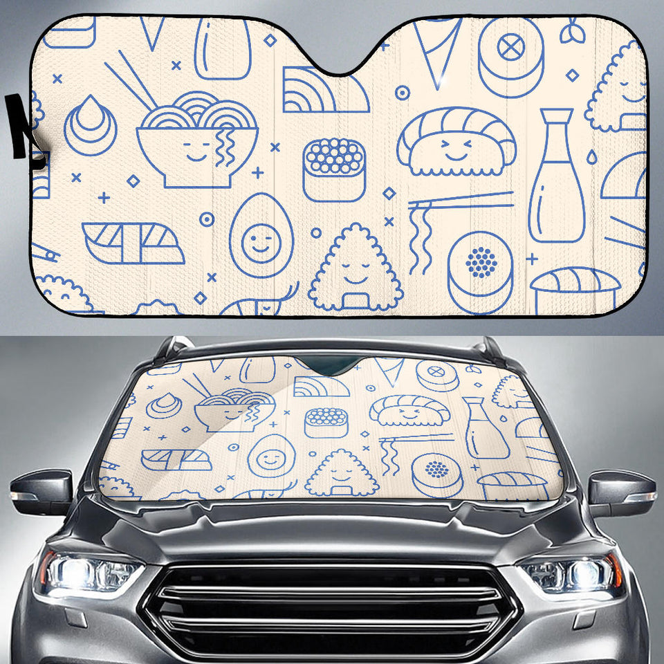 Cute Sushi Icon Pattern Car Sun Shade