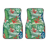 Heliconia Palm And Monstera  Leaves Pattern Front Car Mats