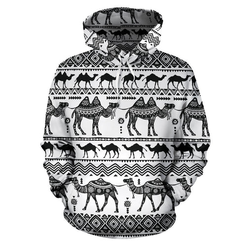 Camel Polynesian Tribal Pattern Men Women Pullover Hoodie