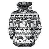 Camel Polynesian Tribal Pattern Men Women Pullover Hoodie