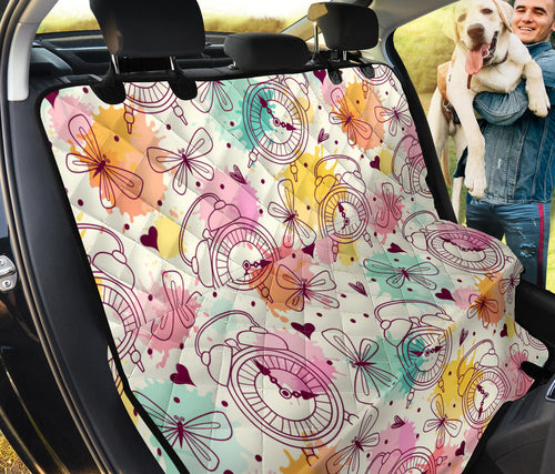 Clock Butterfly Pattern Dog Car Seat Covers