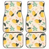 Lemon Flower Leave Pattern Front And Back Car Mats