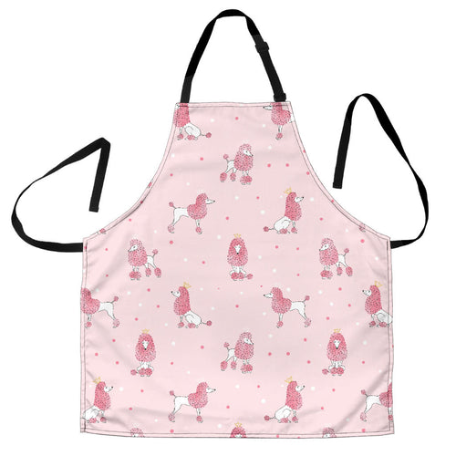 Poodle Dog Pink Color Theme Adjustable Apron