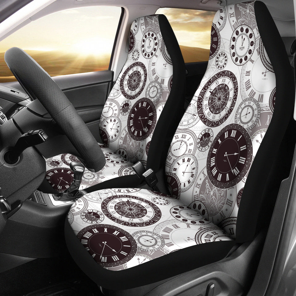 Classic Vintage Clock Pattern Universal Fit Car Seat Covers