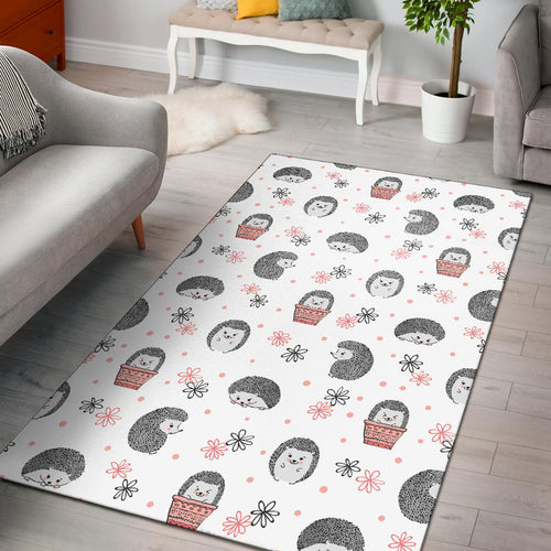 Hedgehog Pattern Print Design 02 Area Rug