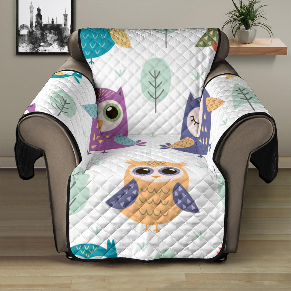 Cute owl pattern Recliner Cover Protector