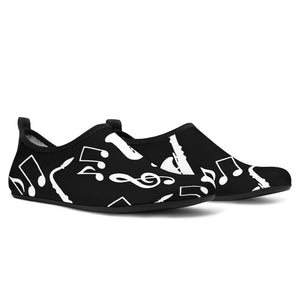 Saxophone Music Notes Treble Clef Black White Theme Aqua Shoes