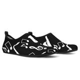 Saxophone Music Notes Treble Clef Black White Theme Aqua Shoes