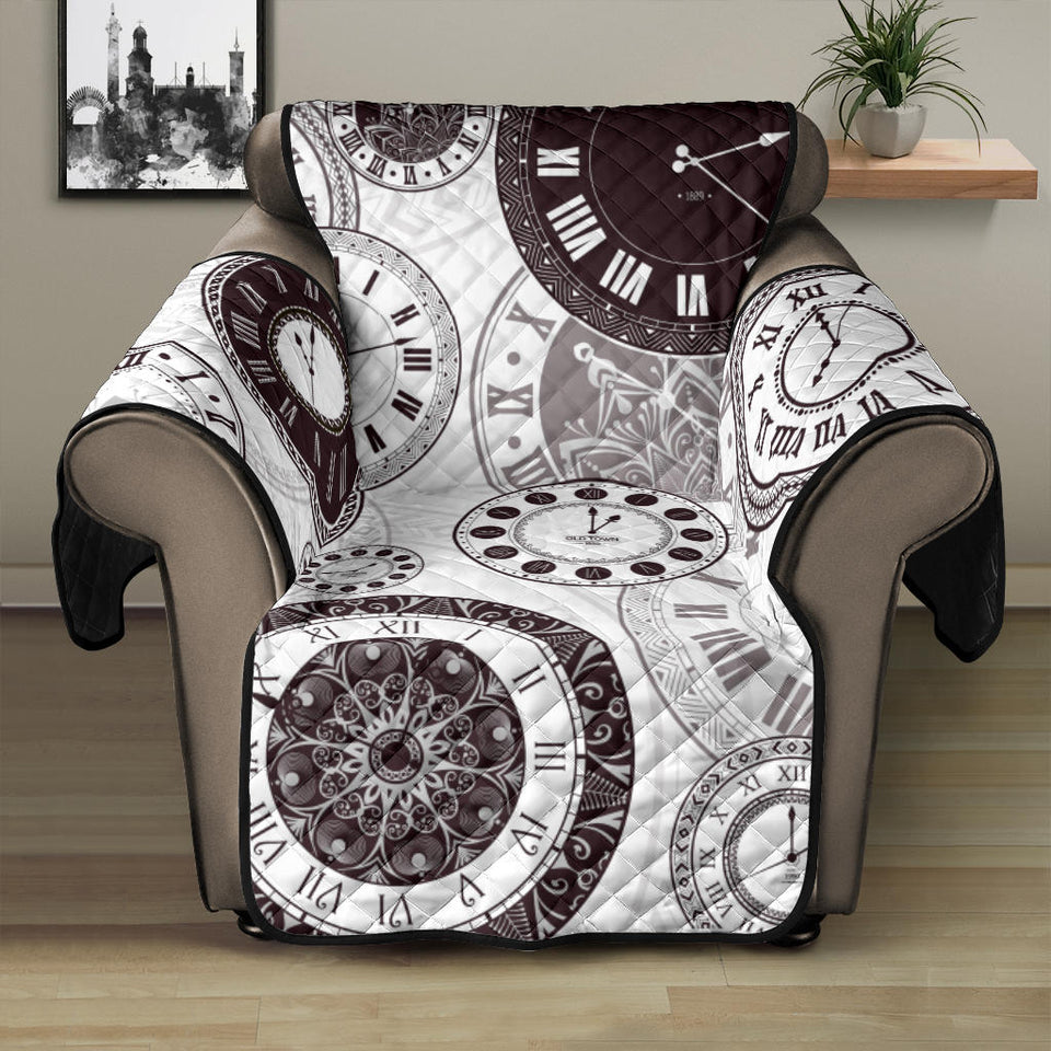 Classic vintage clock pattern Recliner Cover Protector