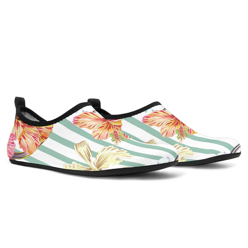 Colorful Orchid Flower Pattern Aqua Shoes