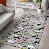 Mustache Beard Pattern Print Design 02 Area Rug