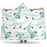 Crocodile Diver Pattern Hooded Blanket