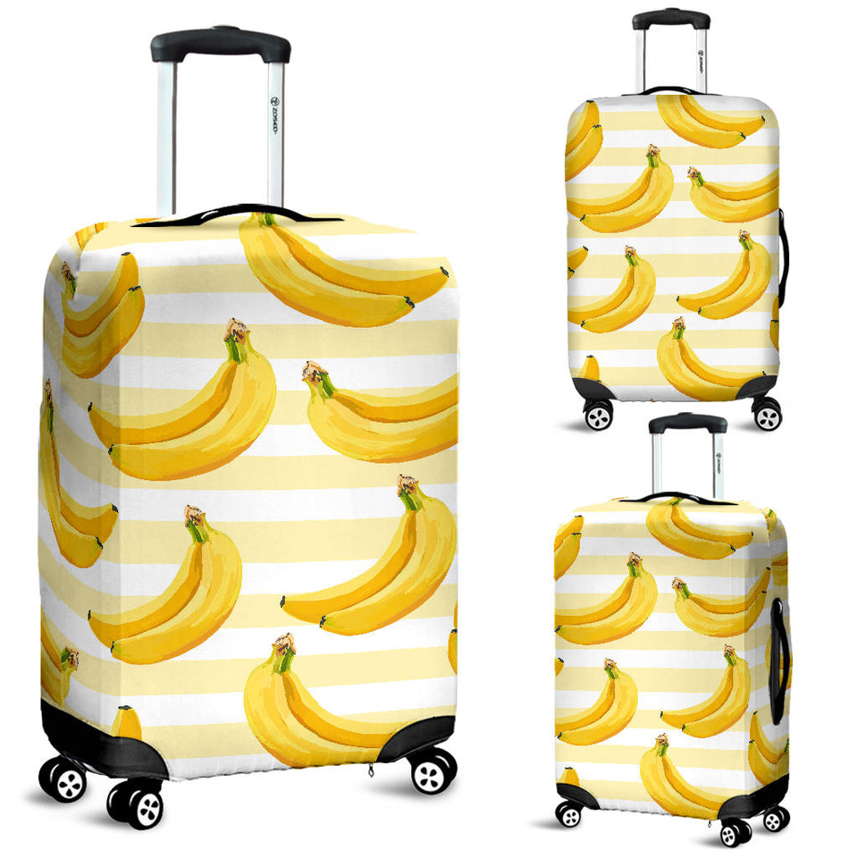 Banana Pattern Blackground Luggage Covers