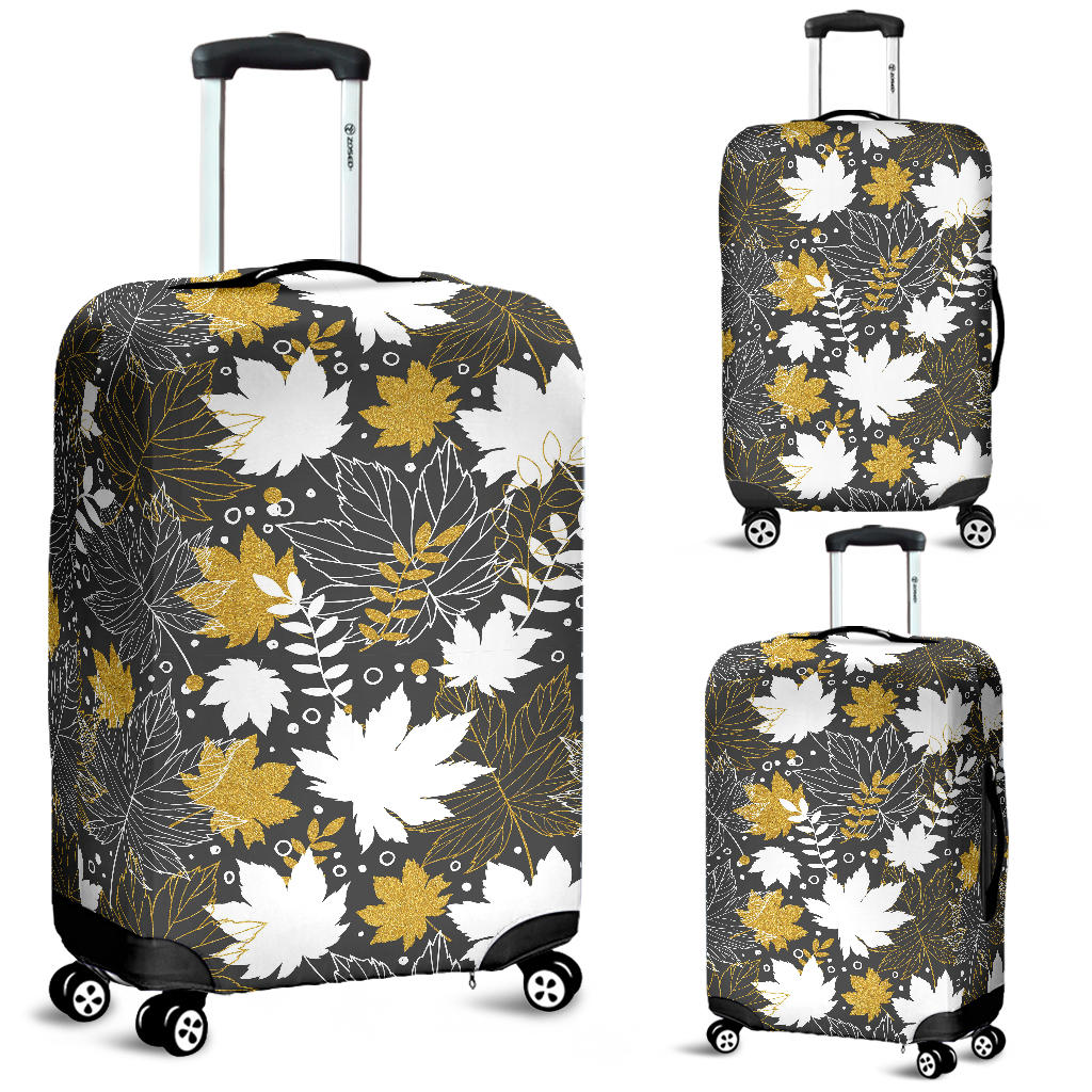 Beautiful Gold Autumn Maple Leaf Pattern Luggage Covers