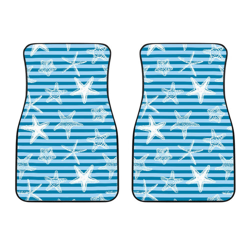 Starfish Blue Blackground Front Car Mats