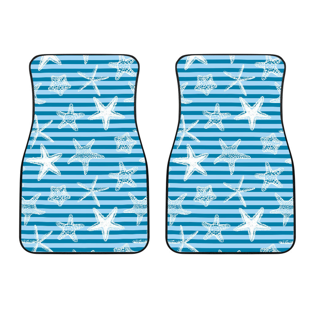 Starfish Blue Blackground Front Car Mats