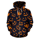 Halloween Pattern Pumpkin Background Zip Up Hoodie