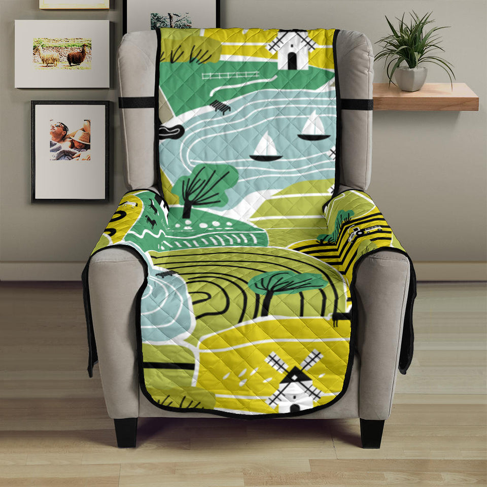 Hand drawn windmill pattern Chair Cover Protector