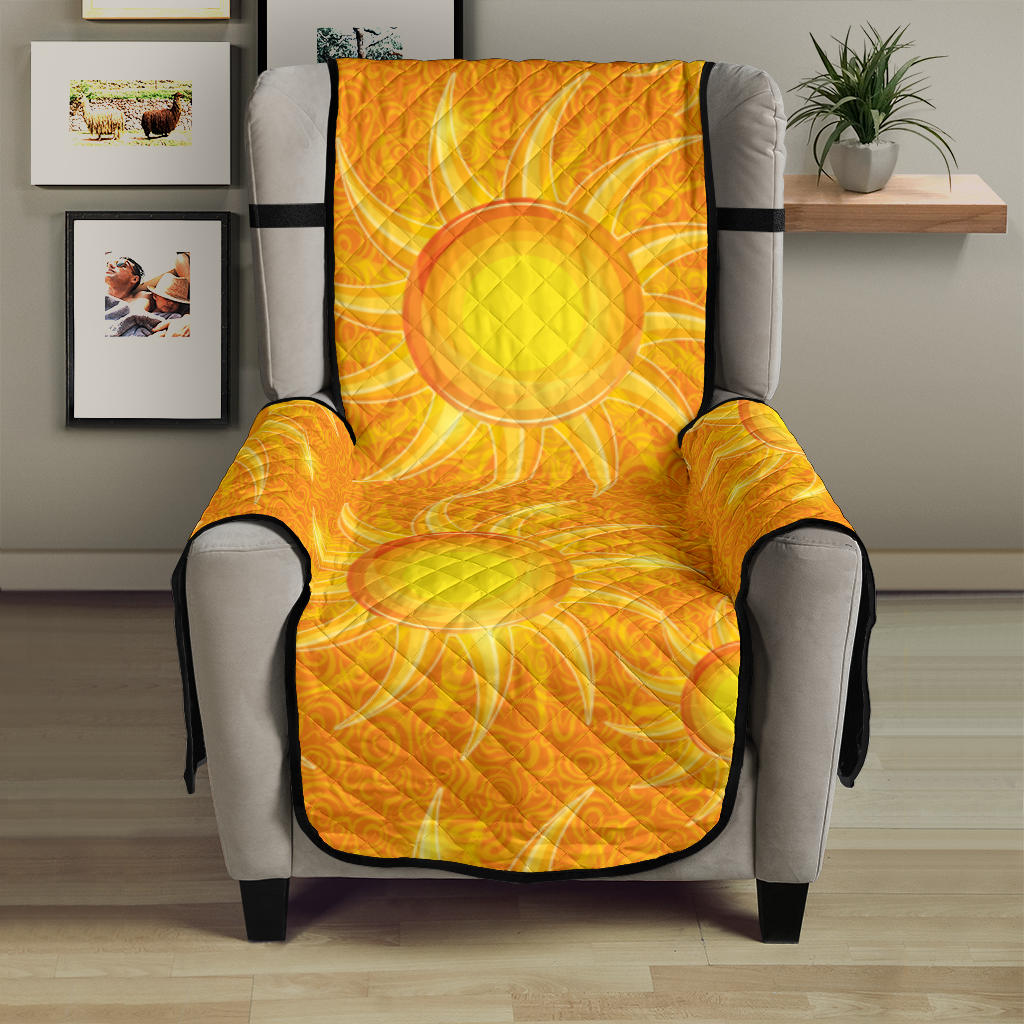 Sun orange background Chair Cover Protector