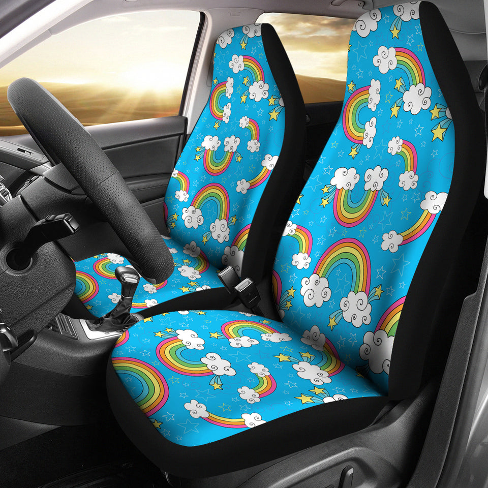 Rainbows Sky Clouds Pattern  Universal Fit Car Seat Covers