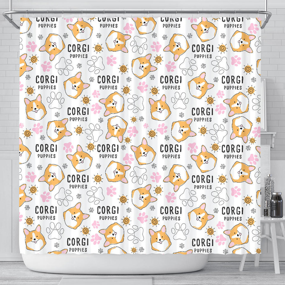 Corgi Dog Pattern Shower Curtain Fulfilled In US