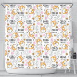Corgi Dog Pattern Shower Curtain Fulfilled In US