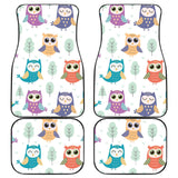 Cute Owl Pattern Front And Back Car Mats