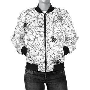 Spider Web Cobweb Pattern Women'S Bomber Jacket