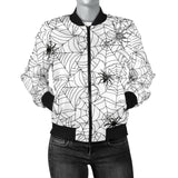 Spider Web Cobweb Pattern Women'S Bomber Jacket