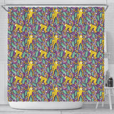 Cute Yellow Monkey Leaves Pattern Shower Curtain Fulfilled In US