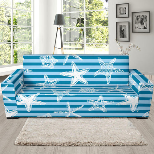 Starfish Blue Blackground Sofa Slipcover