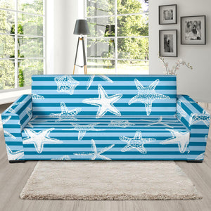 Starfish Blue Blackground Sofa Slipcover