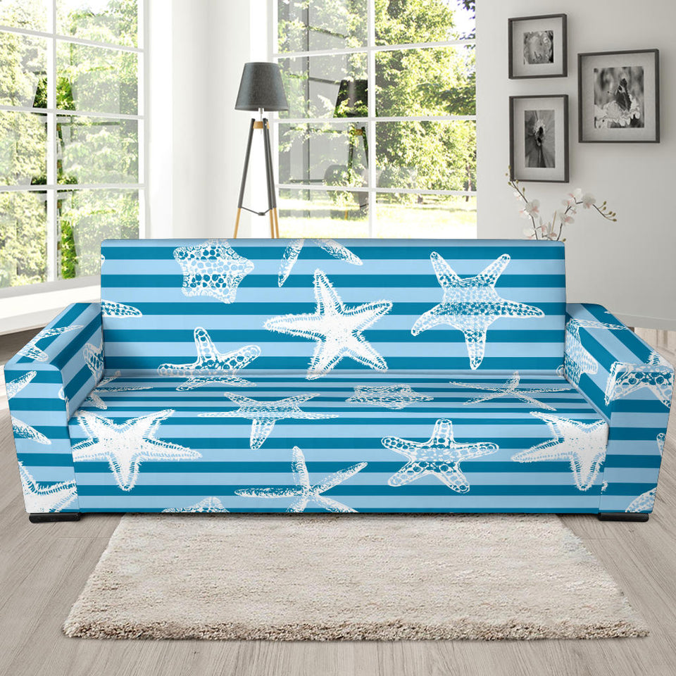 Starfish Blue Blackground Sofa Slipcover
