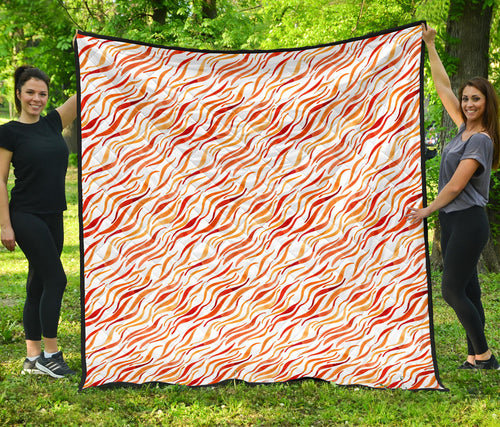 Fire Flame Watercolor Pattern Premium Quilt