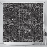 Handwritten Cheese Pattern Shower Curtain Fulfilled In US