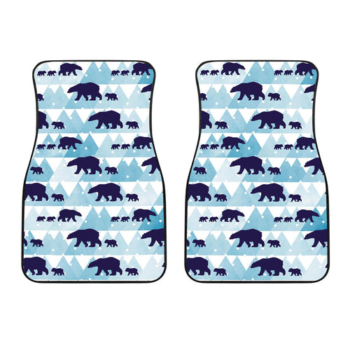 Polar Bear Winter Snow Pattern Front Car Mats