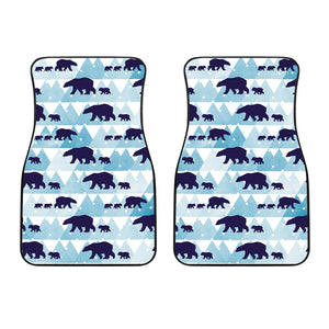 Polar Bear Winter Snow Pattern Front Car Mats