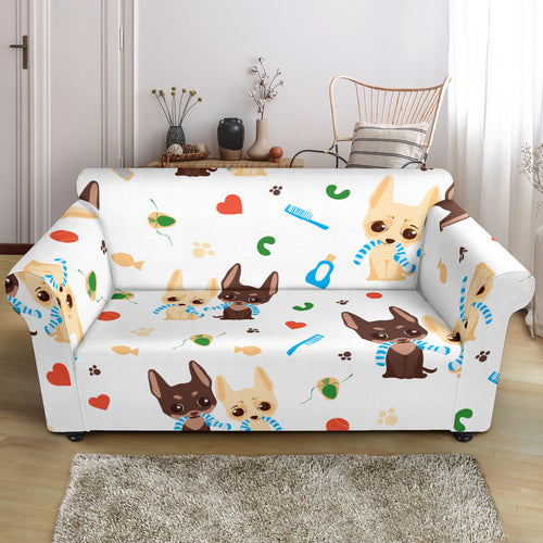 Cute Chihuahua Dog Pattern Loveseat Couch Slipcover
