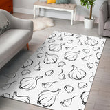 Garlic Pattern Black White Area Rug