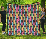 Skate Board Pattern Print Design 02 Premium Quilt
