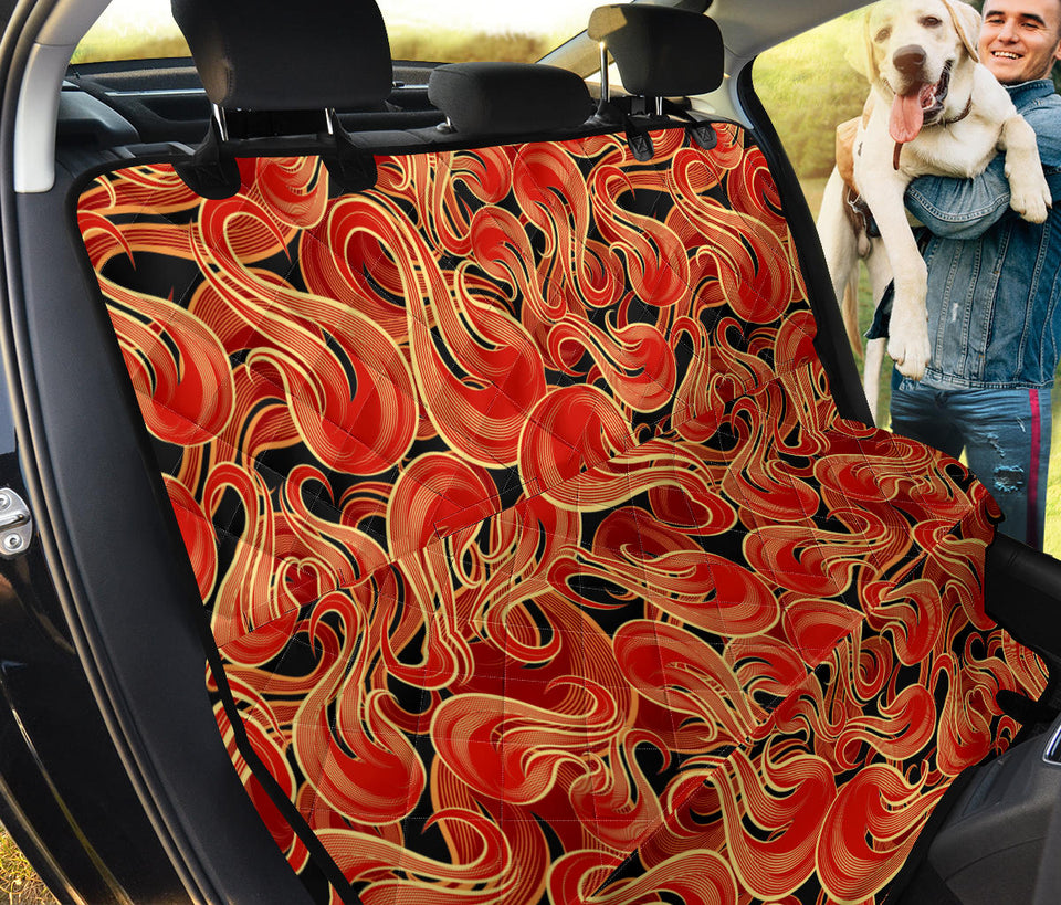 Fire Flame Pattern Dog Car Seat Covers