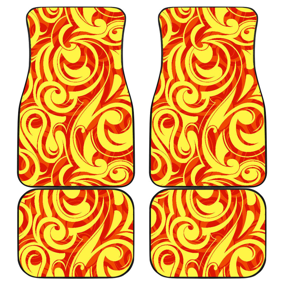 Fire Flame Design Pattern Front And Back Car Mats