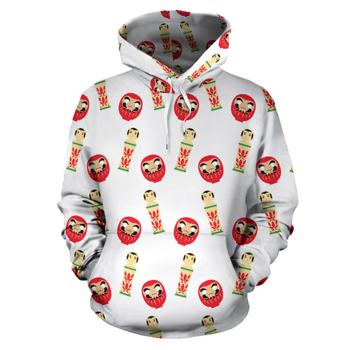 Daruma Japanese Wooden Doll Men Women Pullover Hoodie