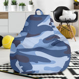 Blue Camo Camouflage Pattern Bean Bag Cover