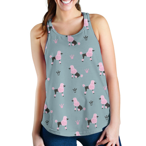poodle dog pattern Women Racerback Tank Top