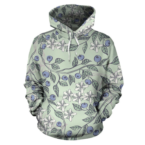 Hand Drawn Blueberry Pattern Men Women Pullover Hoodie