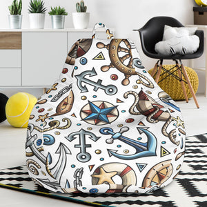 Cute Nautical Steering Wheel Anchor Pattern Bean Bag Cover