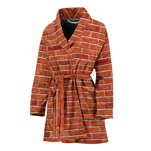 Brick Printed Pattern Print Design 03 Women's Bathrobe