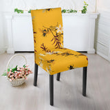 Bee Flower Pattern Dining Chair Slipcover